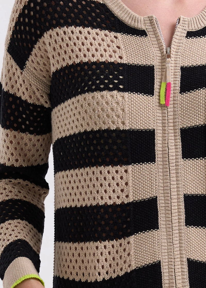 Zaket & Plover Pointelle Zip Cardigan ZP7718