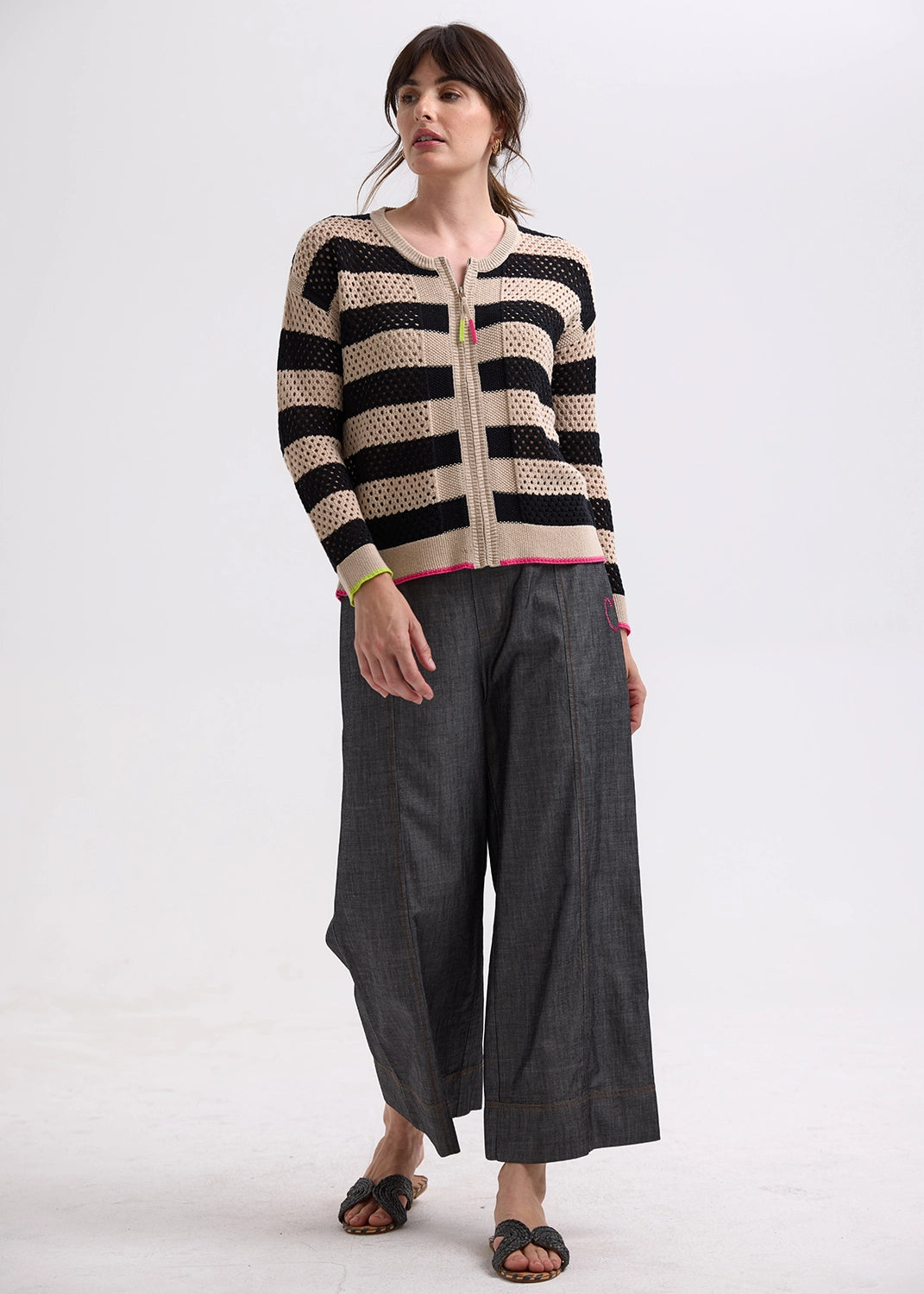 Zaket & Plover Pointelle Zip Cardigan ZP7718