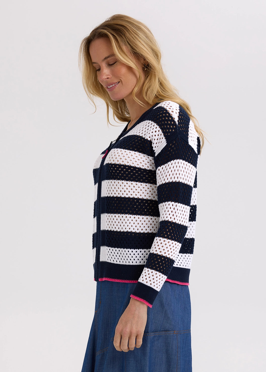 Zaket & Plover Pointelle Zip Cardigan ZP7718