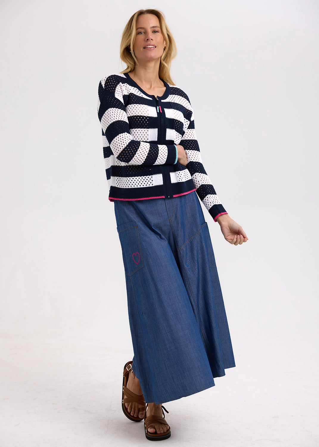 Zaket & Plover Pointelle Zip Cardigan ZP7718