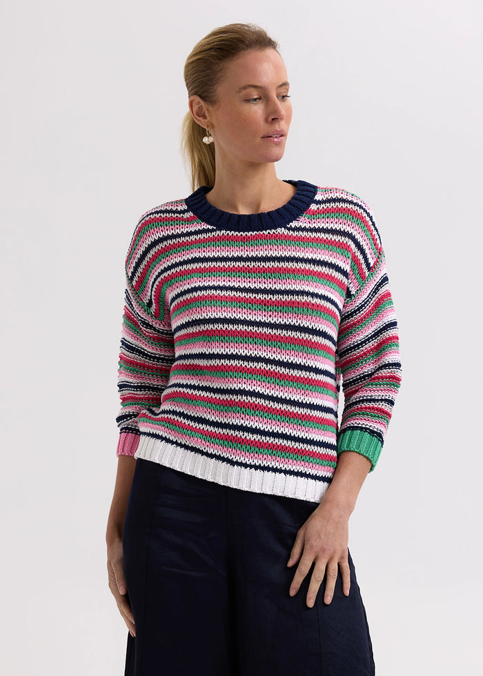 Zaket & PloverChunky Stripe Jumper in Navy ZP7720