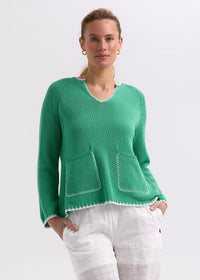 Zaket & Plover Trim A-Line Knit in Apple ZP7721