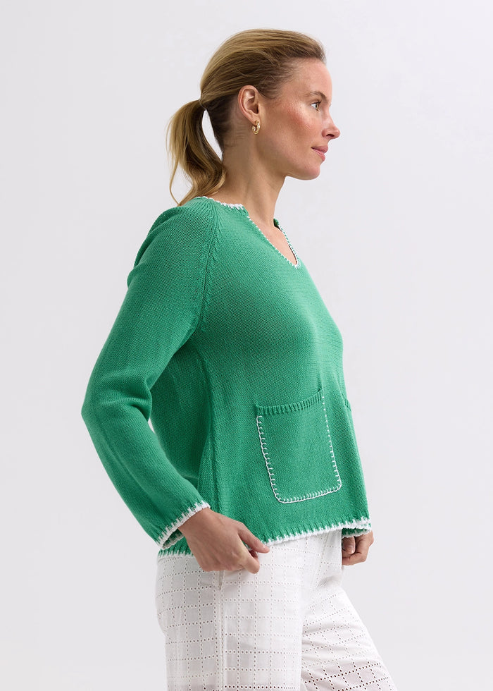 Zaket & Plover Trim A-Line Knit in Apple ZP7721