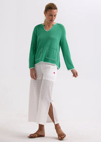 Zaket & Plover Trim A-Line Knit in Apple ZP7721