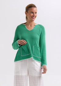 Zaket & Plover Trim A-Line Knit in Apple ZP7721