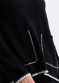 Zaket & Plover Trim A-Line Knit in Black ZP7721