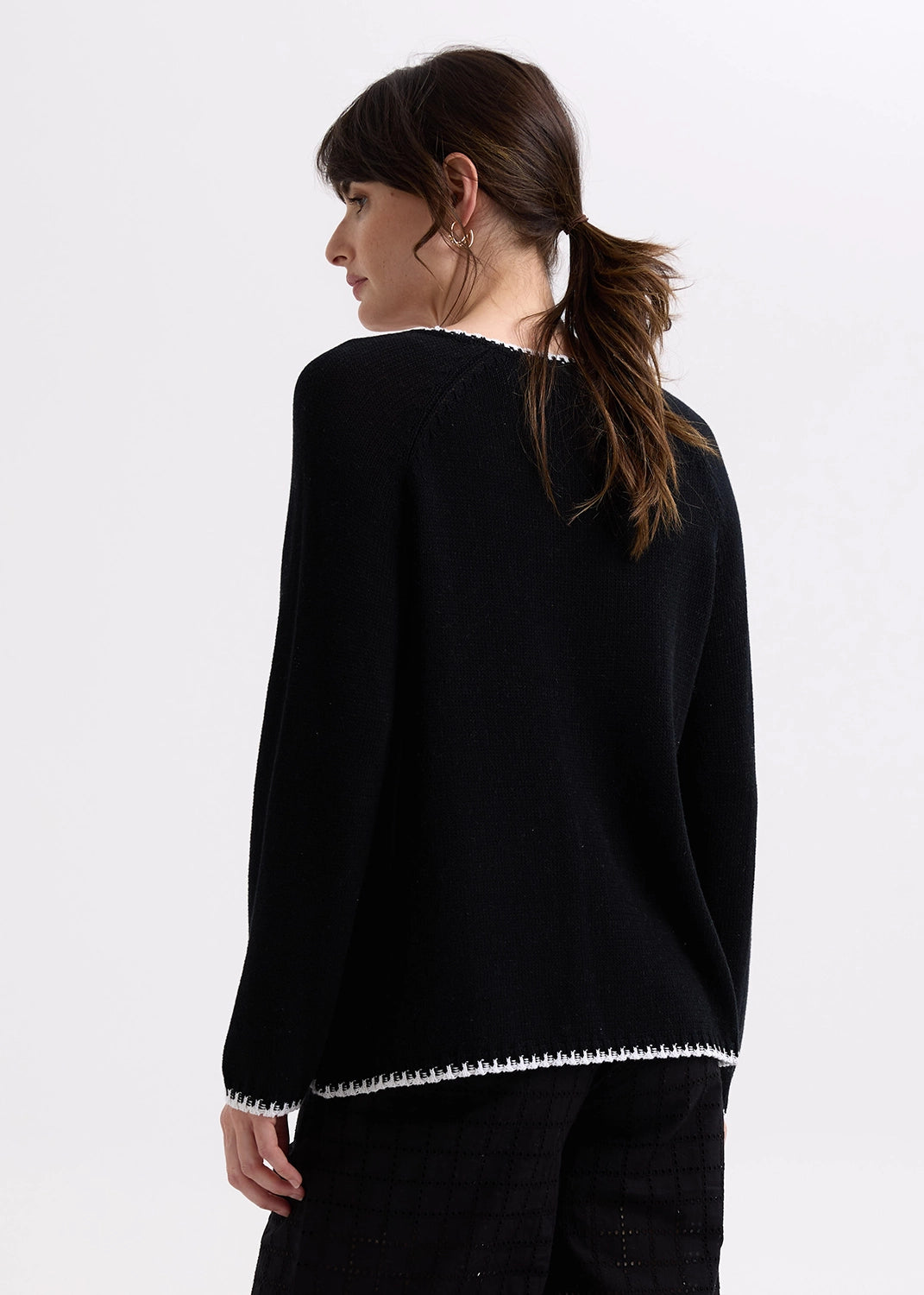 Zaket & Plover Trim A-Line Knit in Black ZP7721