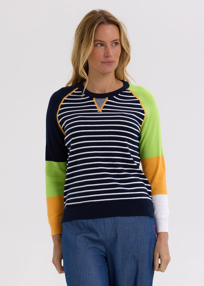 Zaket & Plover Breton Jumper in Navy ZP7724