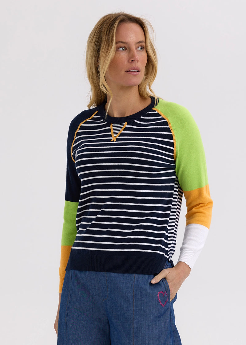 Zaket & Plover Breton Jumper in Navy ZP7724