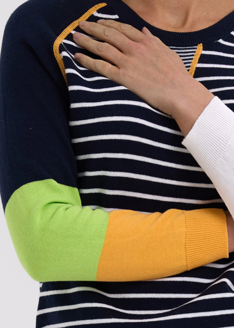Zaket & Plover Breton Jumper in Navy ZP7724