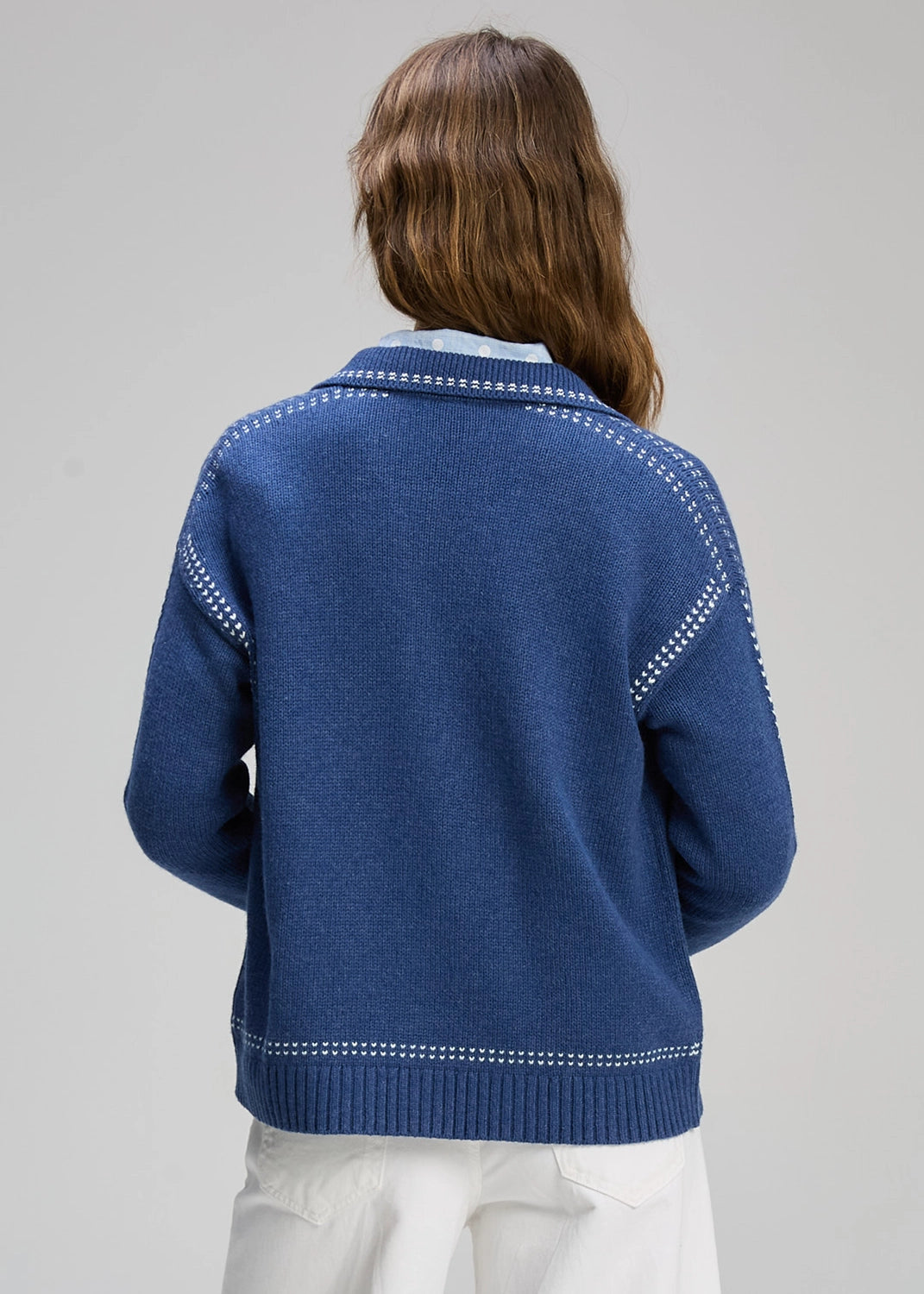 Zaket & Plover Tailored Cardi In Indigo Zp8101