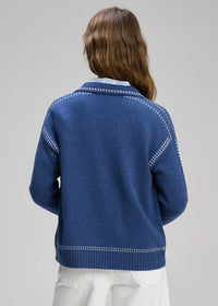 Zaket & Plover Tailored Cardi In Indigo Zp8101