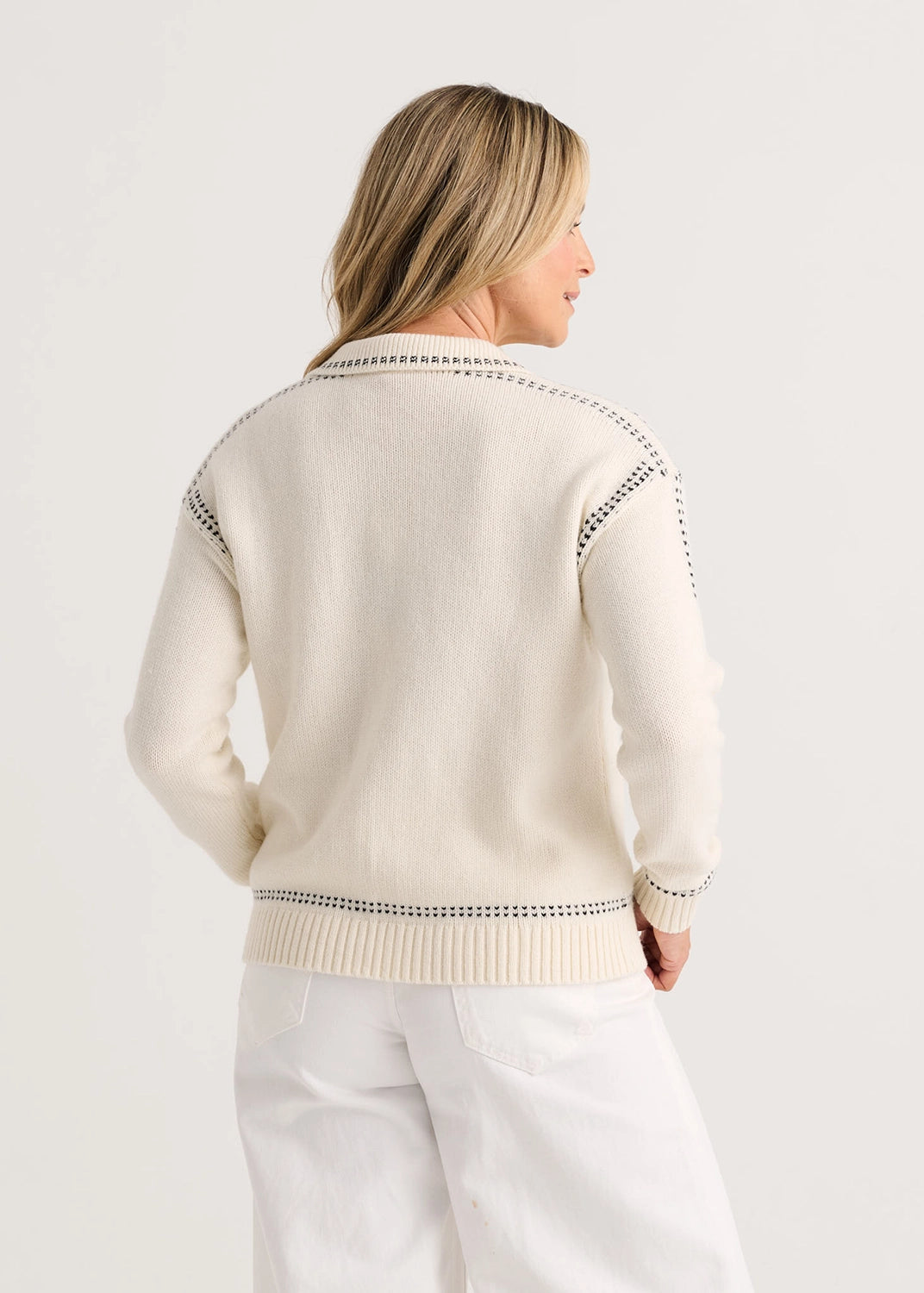 Zaket & Plover Tailored Cardi In Snow Zp8101