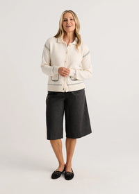 Zaket & Plover Tailored Cardi In Snow Zp8101