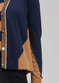 Zaket & Plover Dual Stitch Cardi In Cinnamon Zp8106