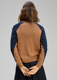 Zaket & Plover Dual Stitch Cardi In Cinnamon Zp8106