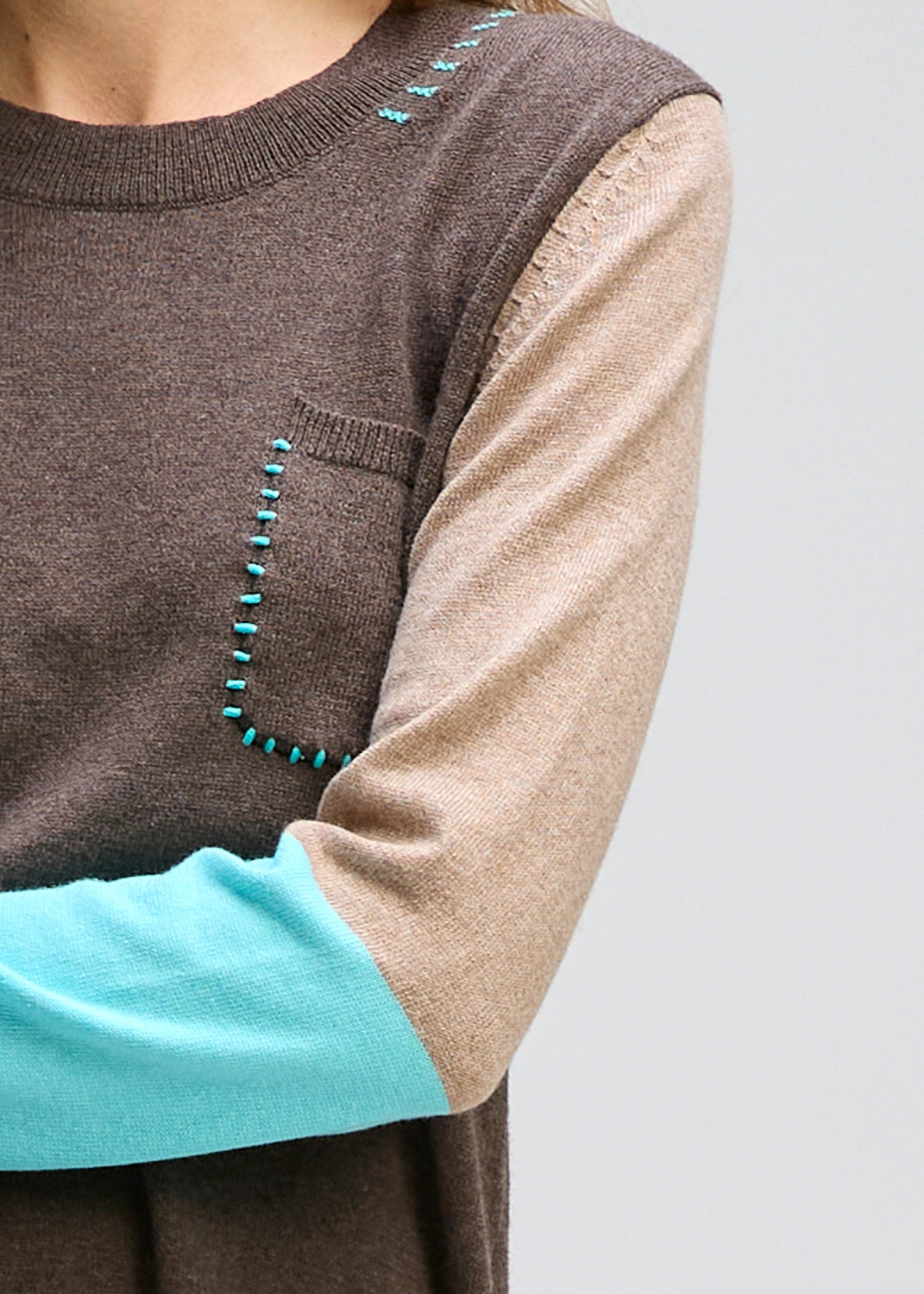 Zaket & Plover Pocket Detail Jumper In Mocha Zp8124
