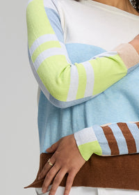 Zaket & Plover Colour Block Jumper In White Zp8127