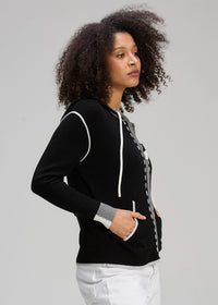 Zaket & Plover Threaded Hoodie In Black Zp8128