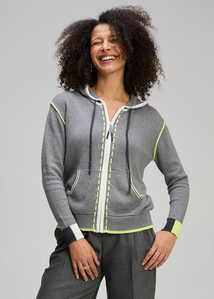 Zaket & Plover Threaded Hoodie In Cloud Zp8128