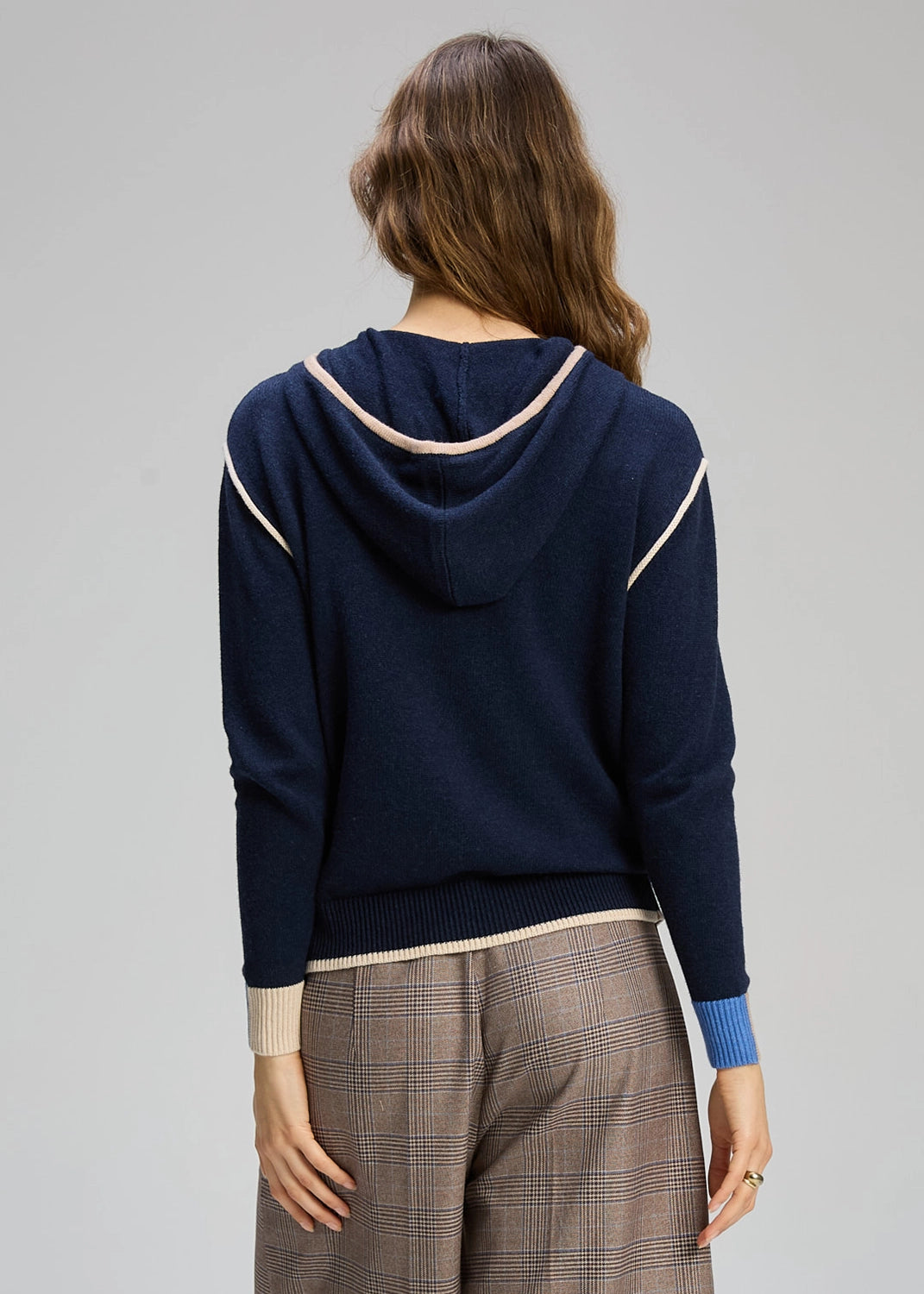 Zaket & Plover Threaded Hoodie In Dk Denim Zp8128