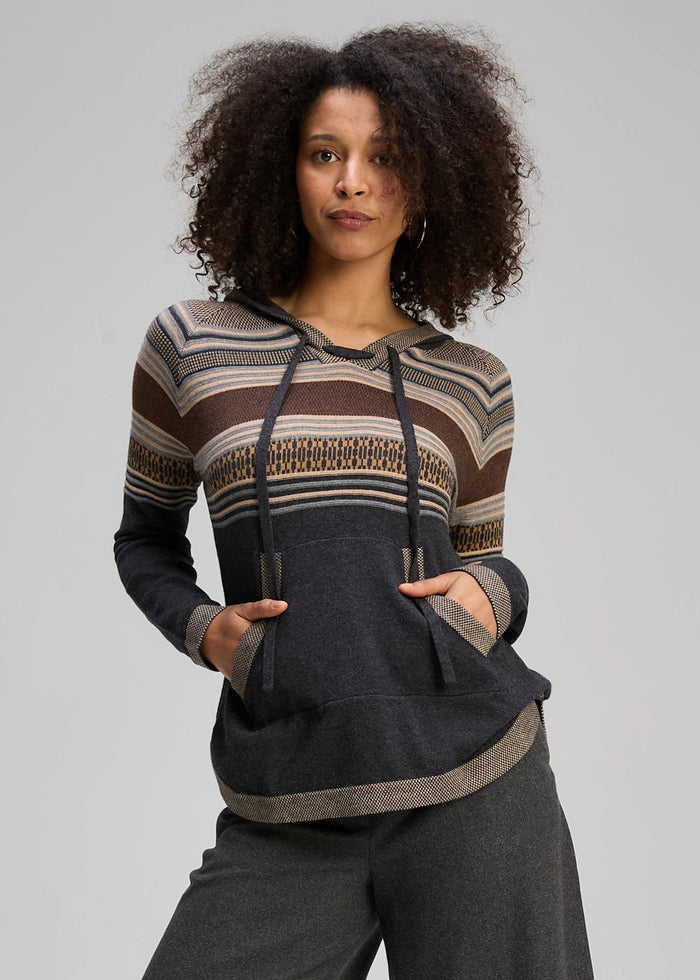 Zaket & Plover Apres Hoodie In Charcoal Zp8129