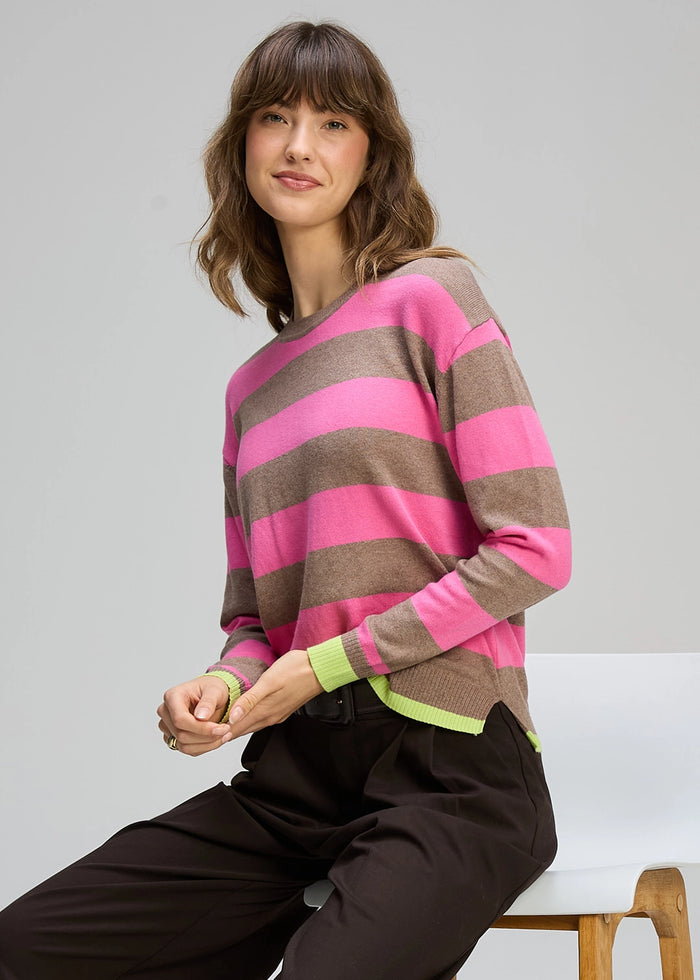 Zaket & Plover Stripe Clash In Walnut Zp8133