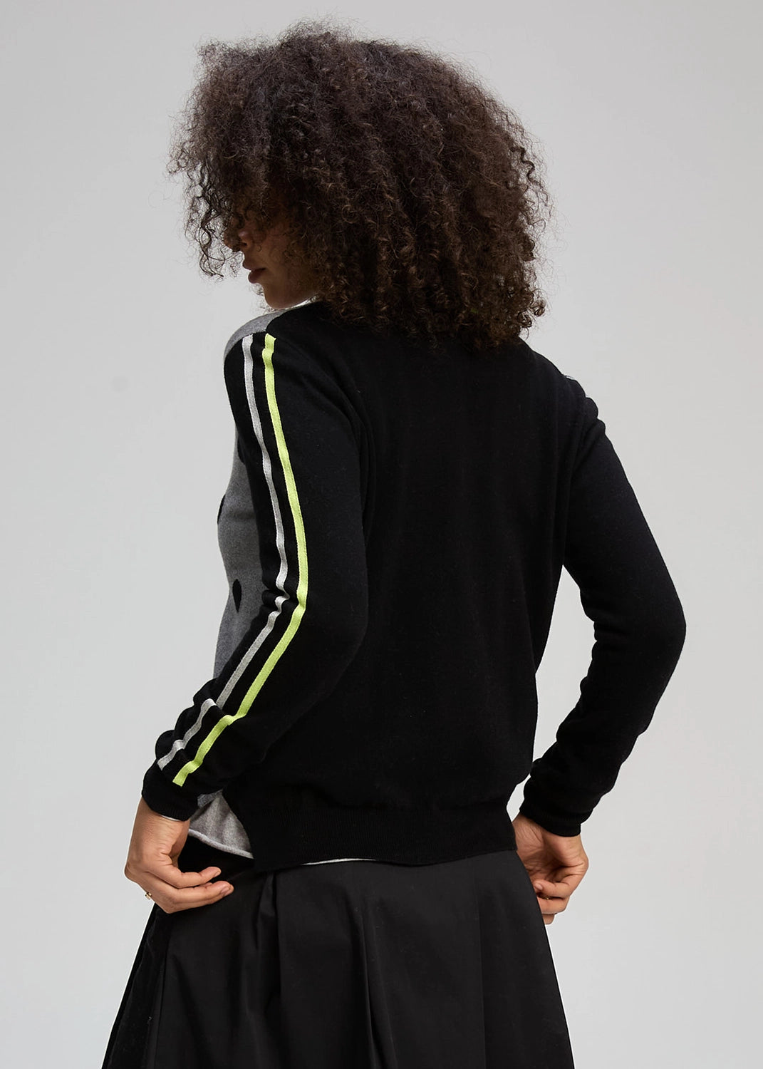 Zaket & Plover Stripe Spot Zip Up In Black Zp8135