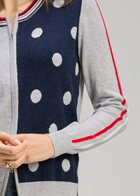 Zaket & Plover Stripe Spot Zip Up In Marl Zp8135