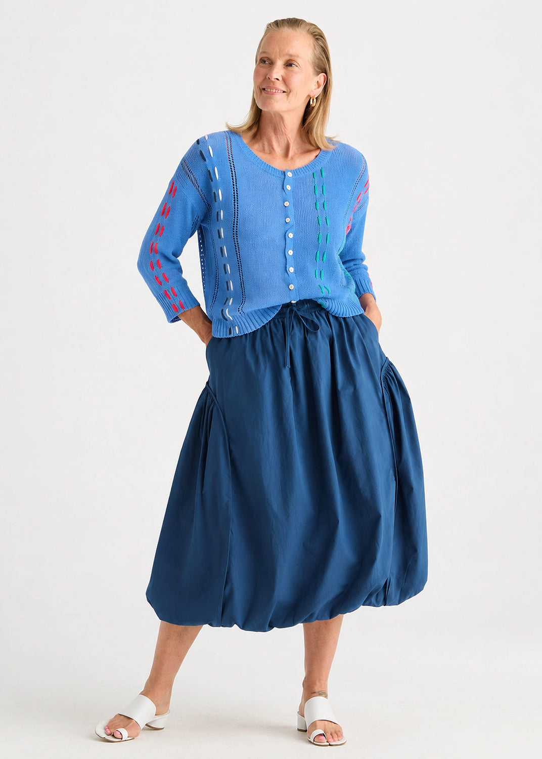 Zaket & Plover Thread Detail Top In Harbour Blue ZP8818