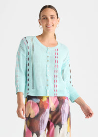 Zaket & Plover Thread Detail Top In Sea Mist ZP8818