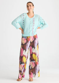 Zaket & Plover Thread Detail Top In Sea Mist ZP8818