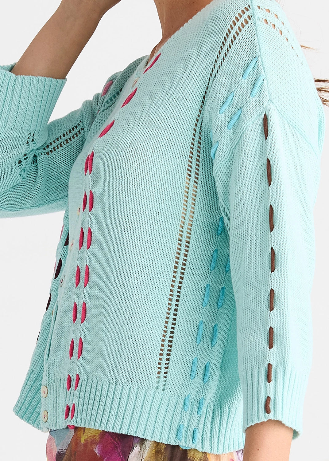 Zaket & Plover Thread Detail Top In Sea Mist ZP8818