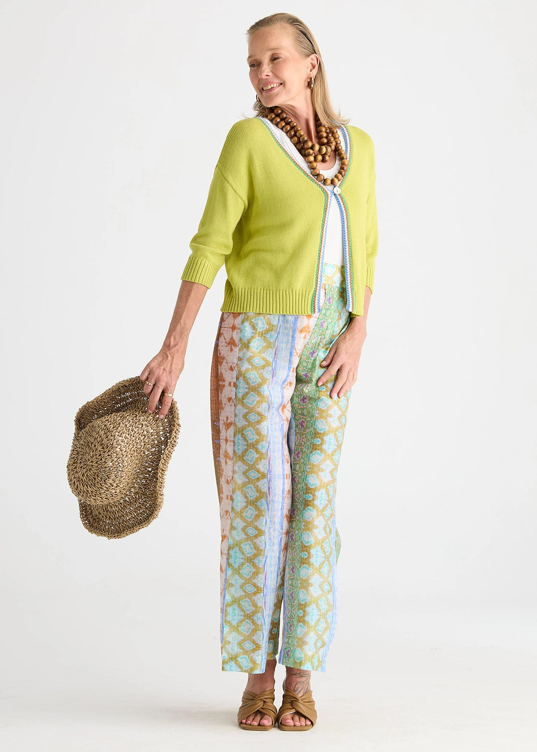 Zaket & Plover Crochet Trim Cardi In Green Glow ZP8825