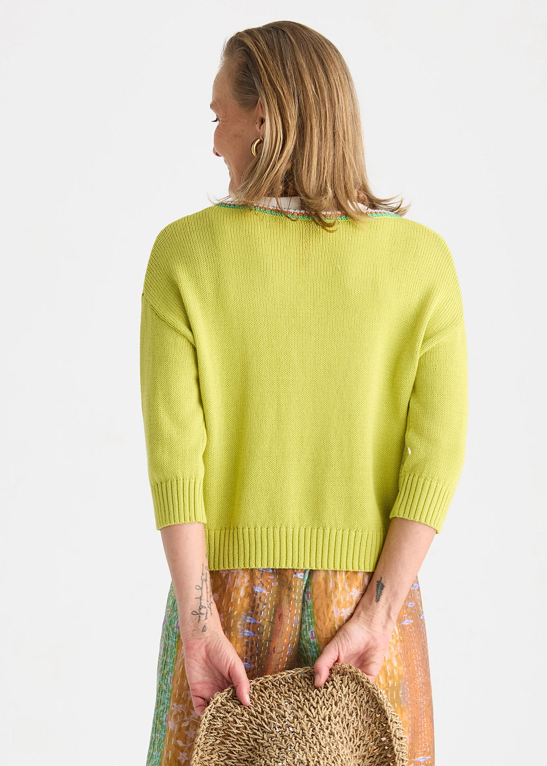 Zaket & Plover Crochet Trim Cardi In Green Glow ZP8825