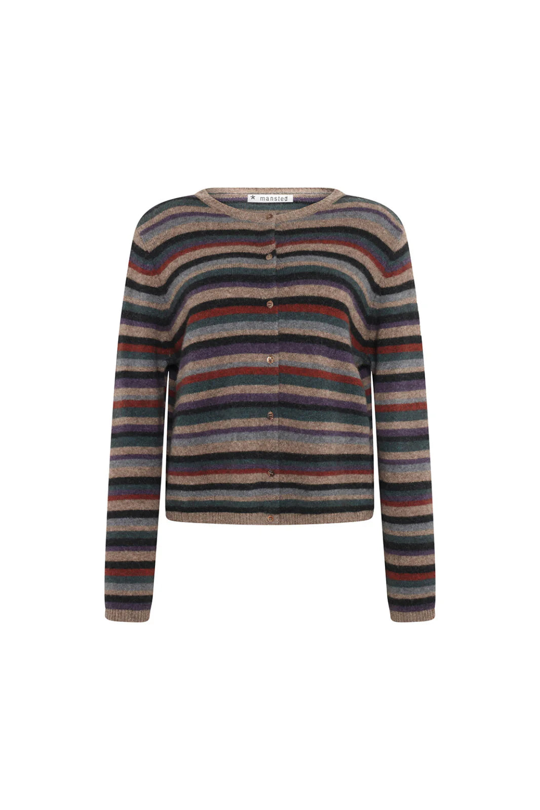 Mansted Zemma Yak Stripe Cardi in Mushroom