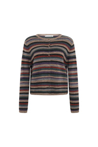 Mansted Zemma Yak Stripe Cardi in Mushroom