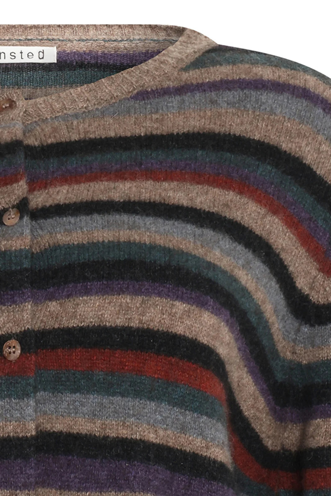 Mansted Zemma Yak Stripe Cardi in Mushroom