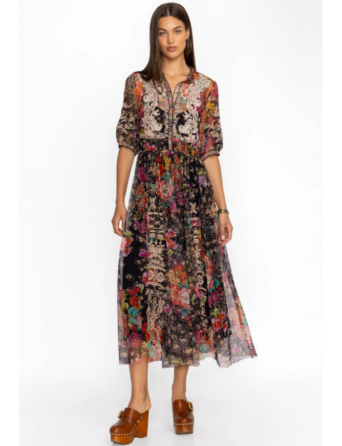 Johnny Was Mazzy Shirtdress (Slip) - Wild Gardenia B32724-8 - Pre-Order Mid October Delivery