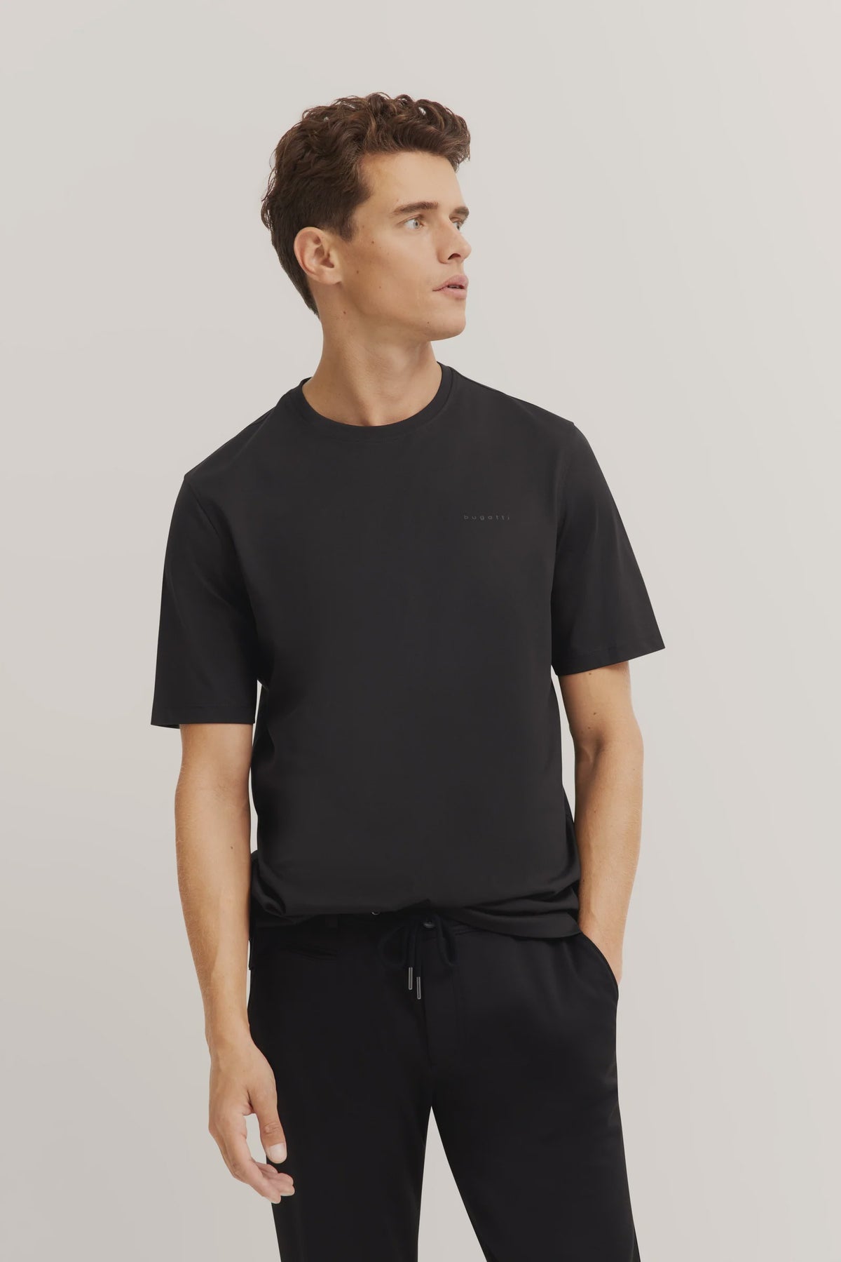 Bugatti Crew Neck TShirt in Black 8350-95040-290
