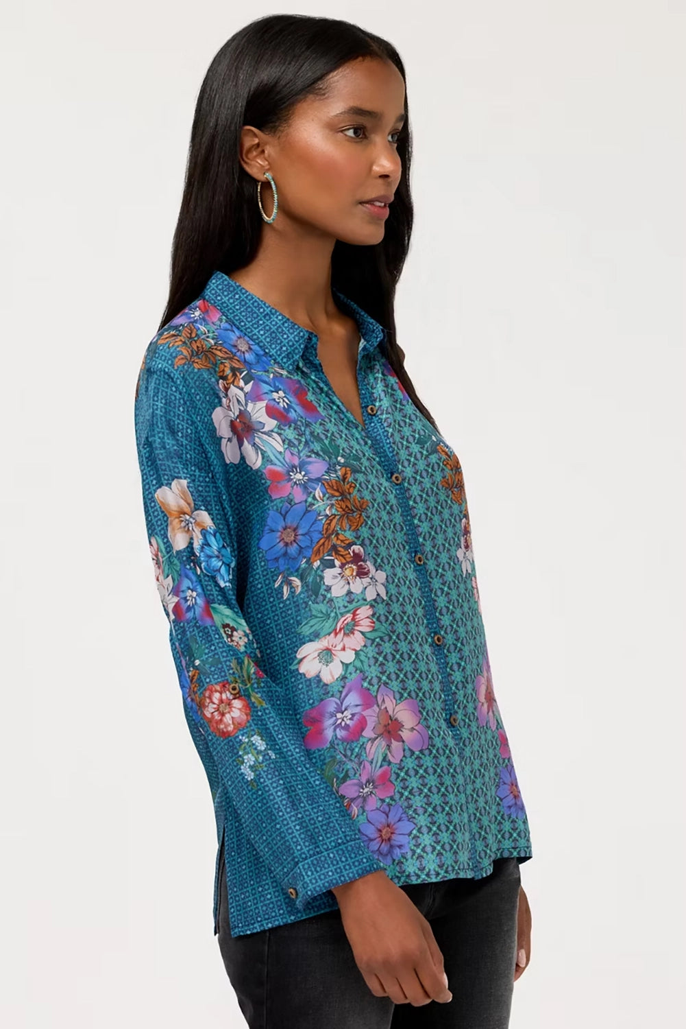 Johnny Was The Audrey Button Up Shirt - Dewflower C11526-7- Pre-Order September Delivery
