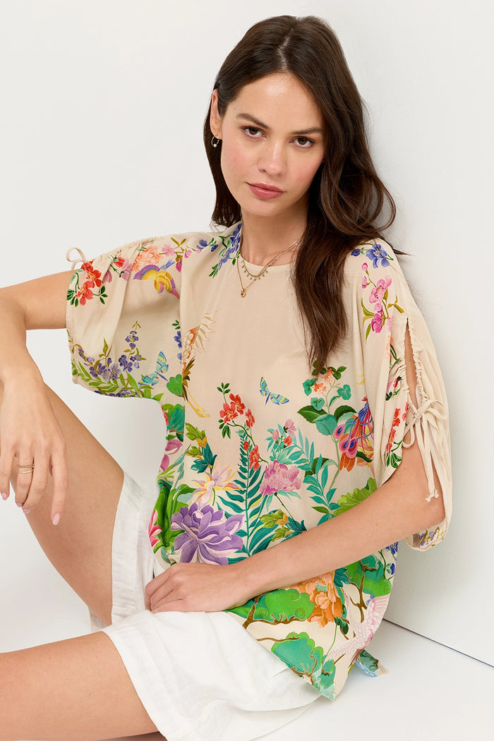 Johnny Was Bluet Drawcord Sleeve Blouse - Thoria C14626-5