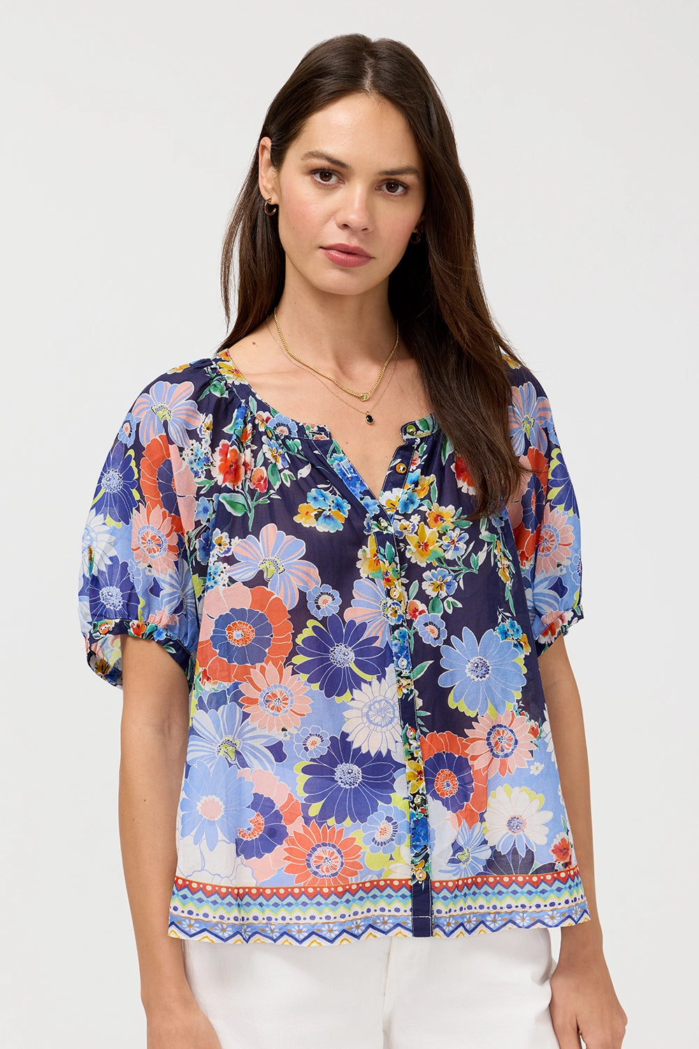 Johnny Was Margot Short Sleeve Blouse - Tiana C19526-5