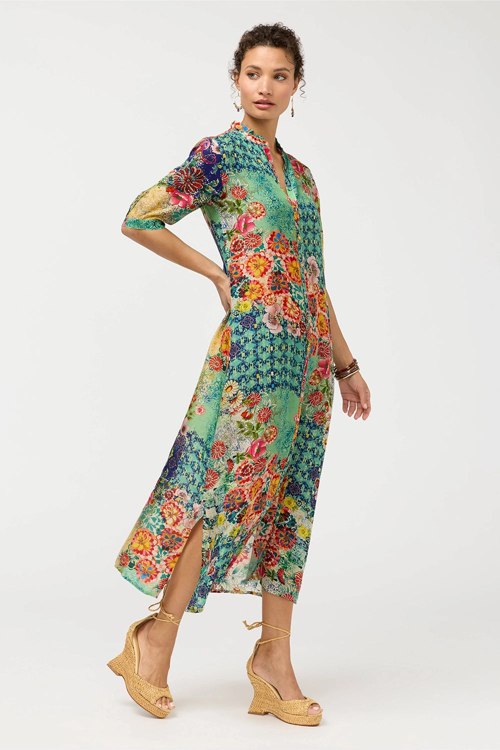 Johnny Was Midaxi Shirt Dress - Carlina C35626-6