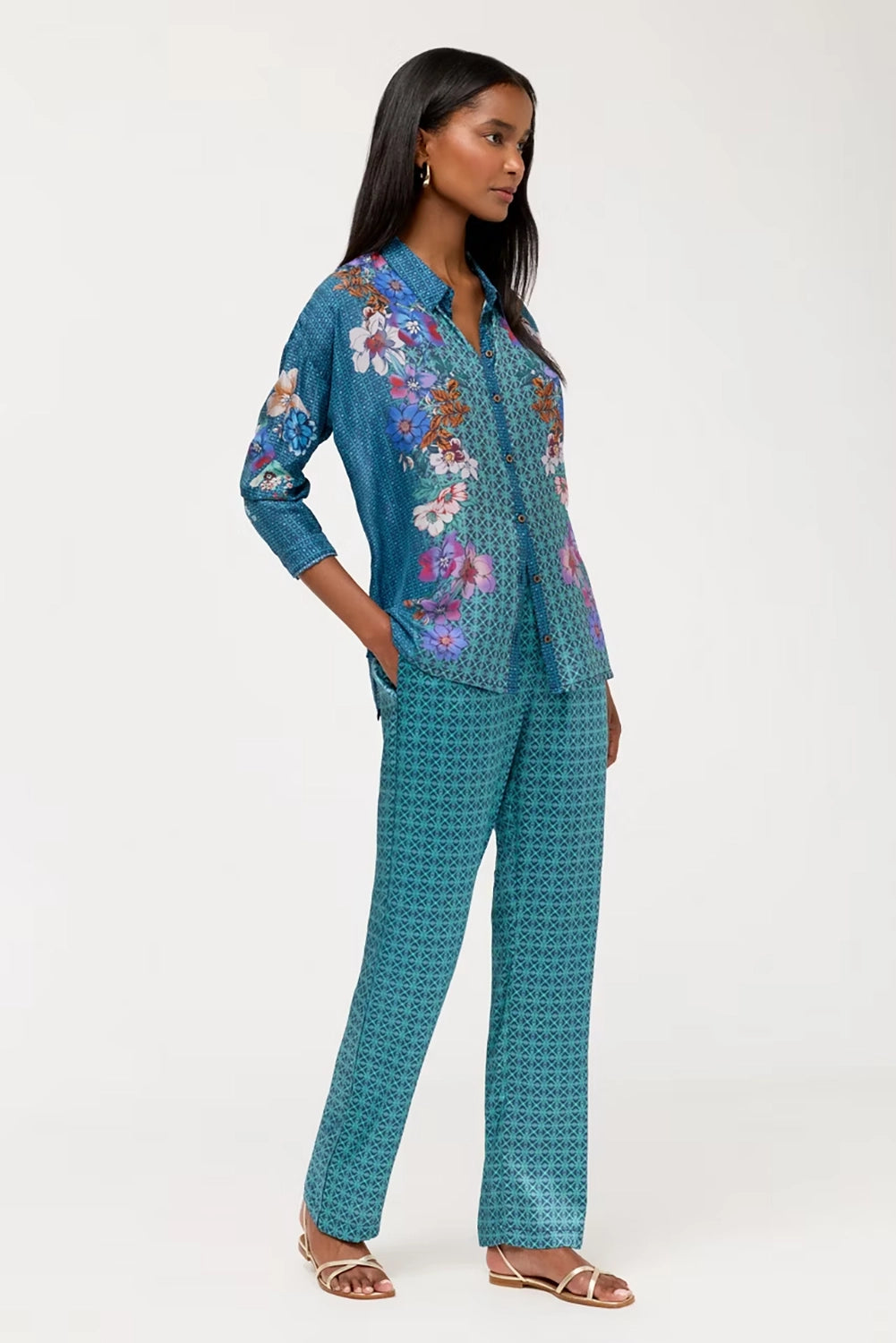 Johnny Was Kanni Pant - Dewflower C62826-7- Pre-Order September Delivery