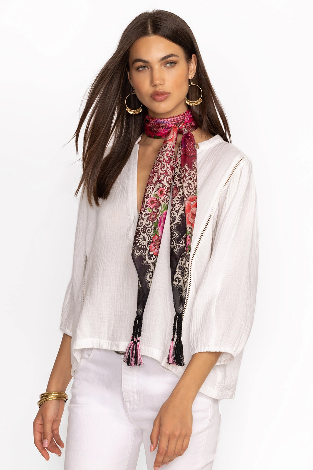 Johnny Was Pink Lace Scarf C98724-5