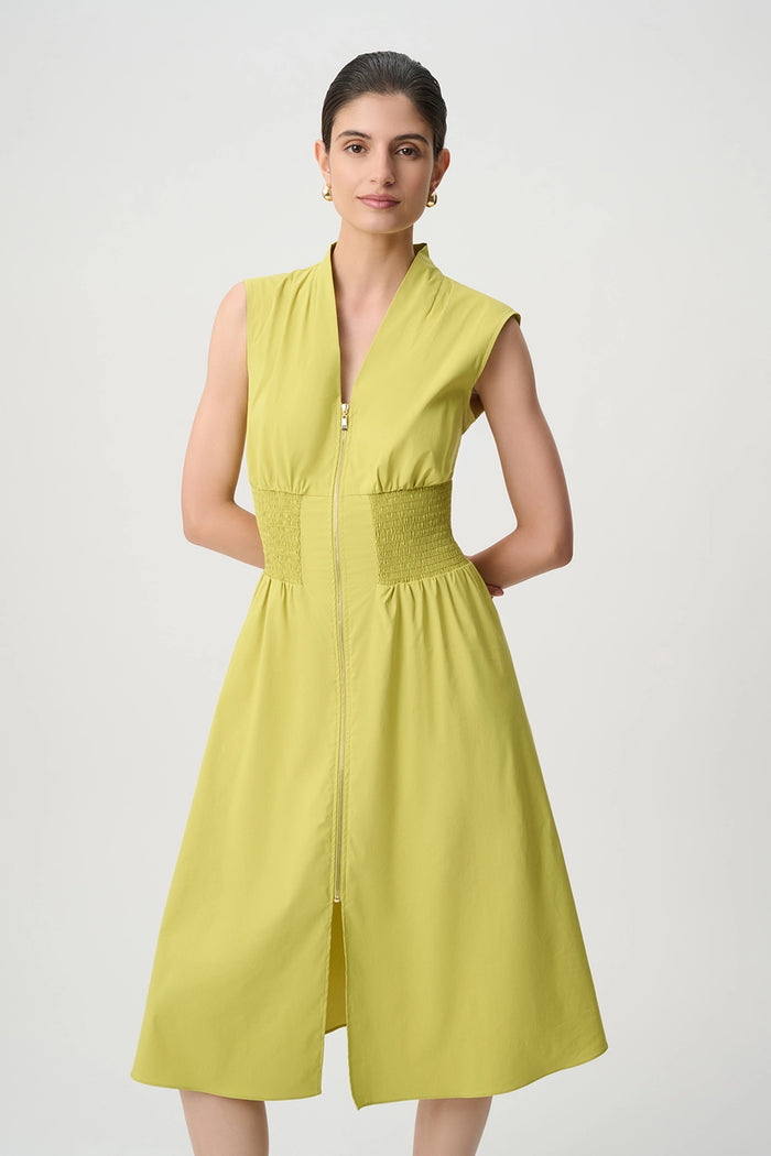 Joseph Ribkoff Poplin Sleeveless A Line Dress in Wasabi