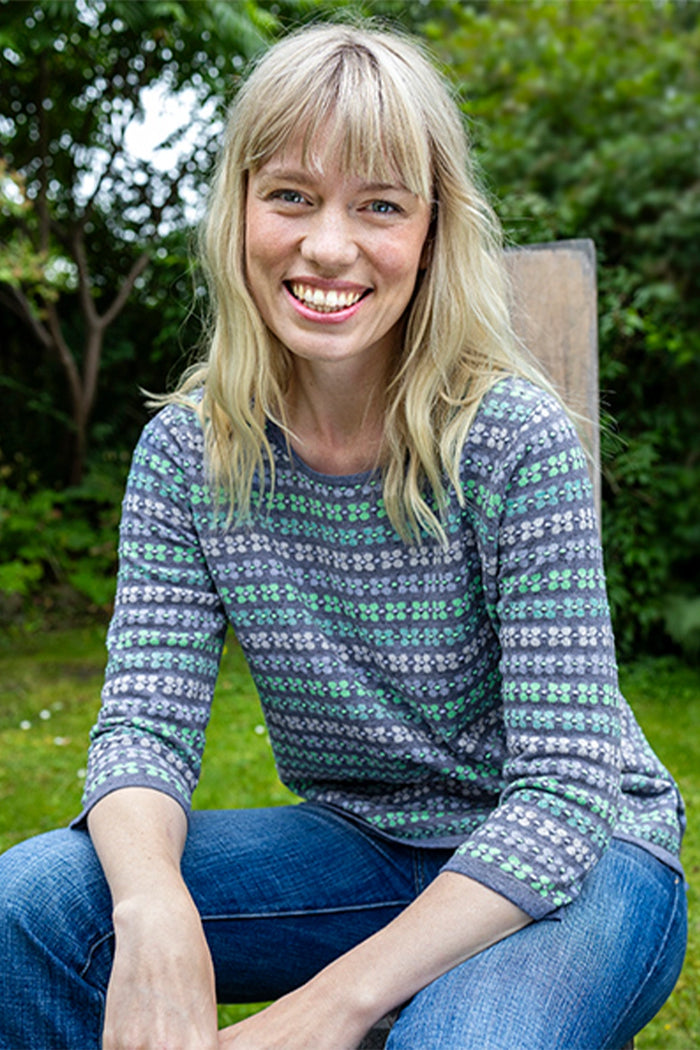 N.O.K Patterned Jumper with 7/8th Sleeve Ella