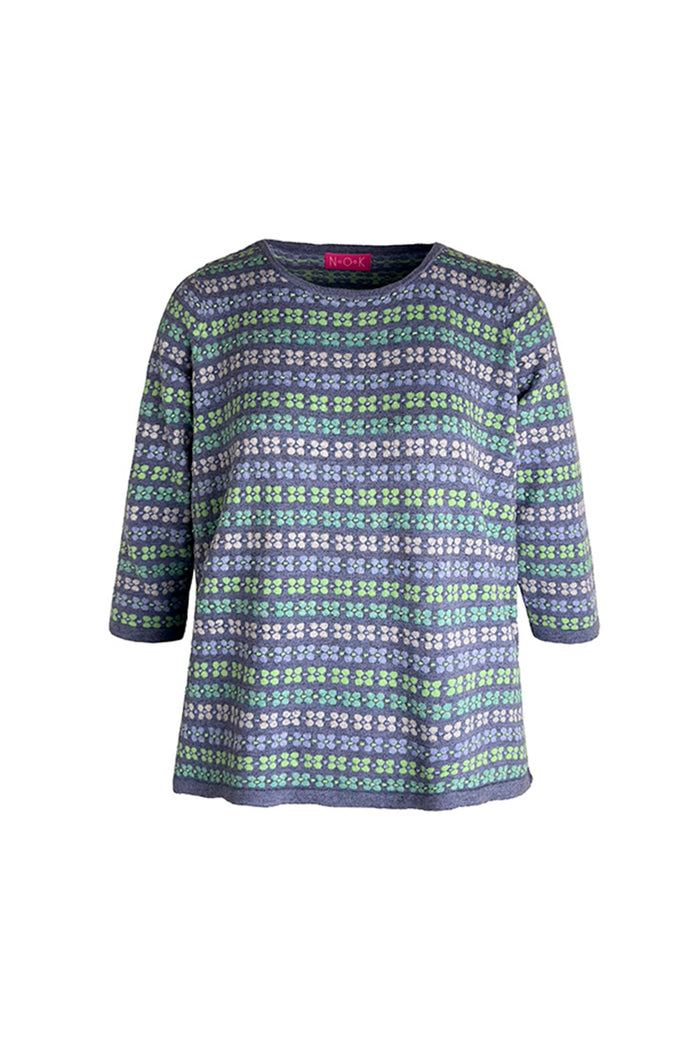 N.O.K Patterned Jumper with 7/8th Sleeve Ella