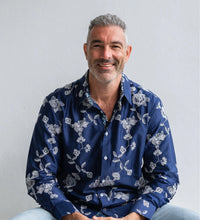 John Lennon L/Sleeve Pemperdon Shirt in Navy Jlw1126